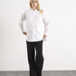 Camicia bianca in cotone con bottone a cuore