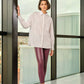 Camicia oversize in cotone con impunture a contrasto