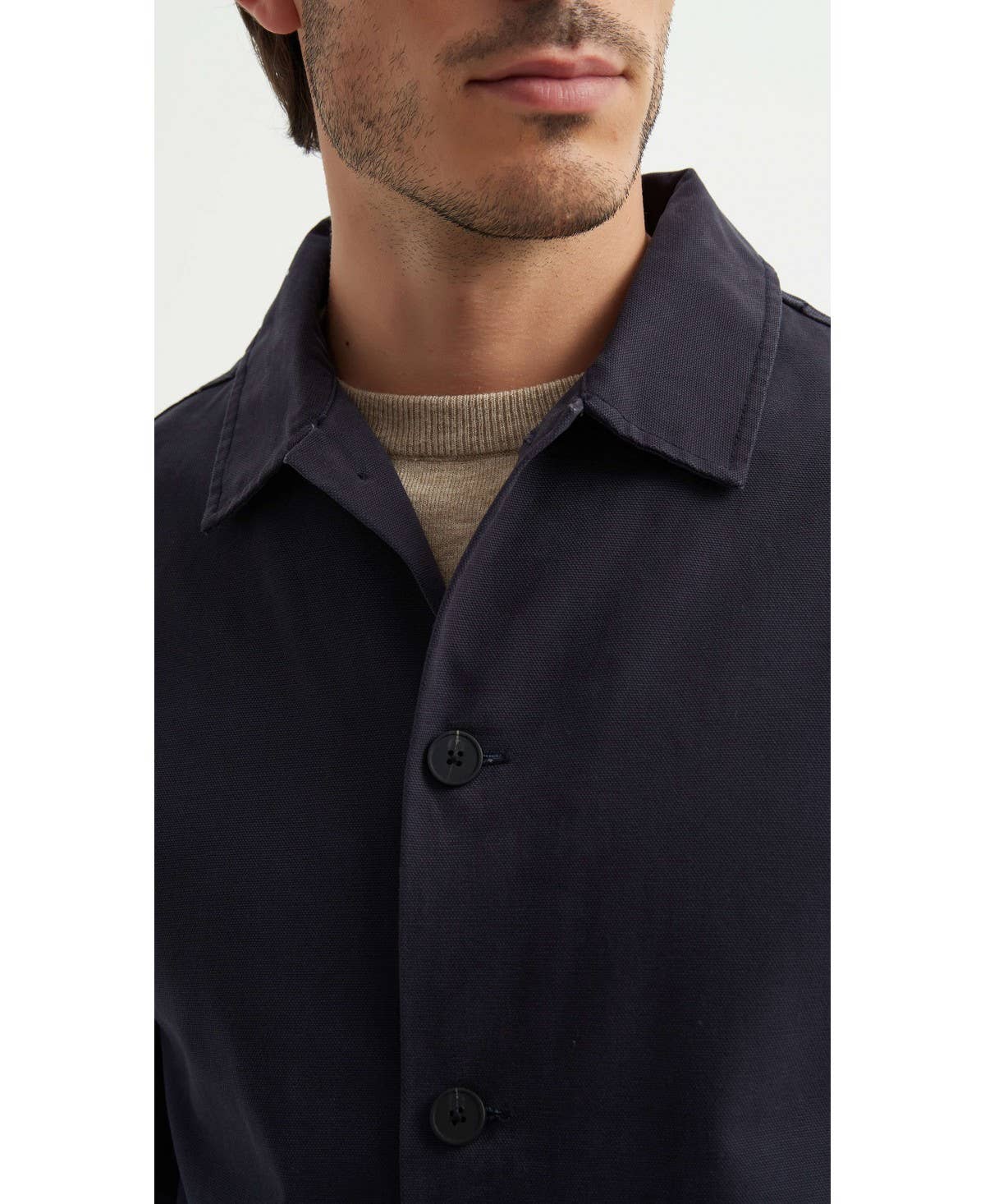 Giacca chic in cotone blu navy da uomo