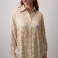 Camicia jacquard in viscosa e rayon