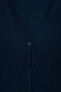 Cardigan in maglia rasata con scollo a V