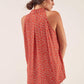 Blusa smanicata stampata in viscosa