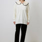 Maglione in maglia con colletto ricamato