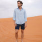 Camicia uomo in lino riciclato Azzurro Cielo