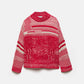 Maglione oversize in maglia strutturata rosso e bianco