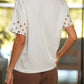 T-shirt in cotone con maniche ricamate