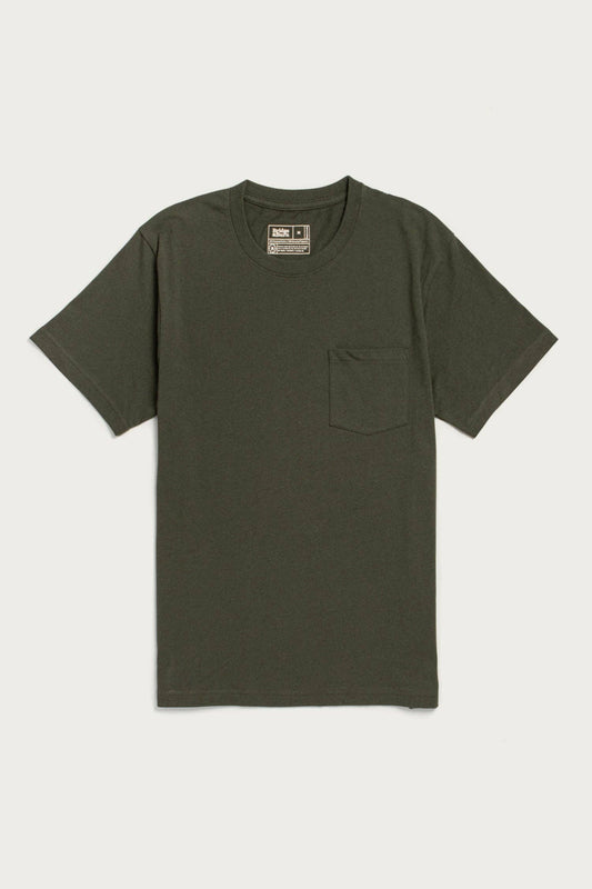 T-shirt sostenibile con taschino in jersey riciclato verde oliva