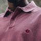 Polo in cotone biologico pigmentato color Zinfandel