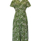 Abito midi verde con stampa camouflage