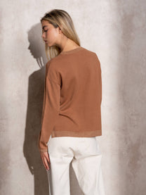 Maglione donna in maglia lurex girocollo
