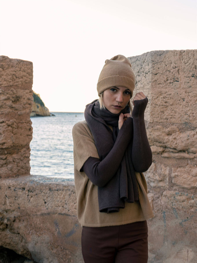 Guanti scaldabraccia in maglia