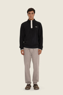 Maglione in pile nero unisex in cotone organico