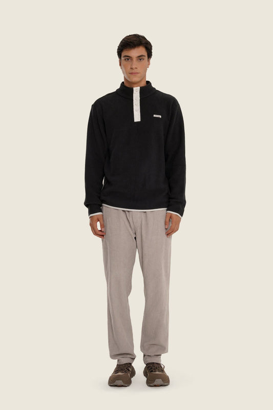 Maglione in pile nero unisex in cotone organico