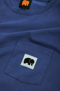 T-shirt in cotone biologico tinta in pigmento blu acqua profonda