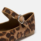 Ballerine animalier con cinturino e fibbia