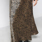 Gonna midi in raso animalier con vita elasticizzata