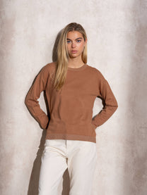 Maglione donna in maglia lurex girocollo