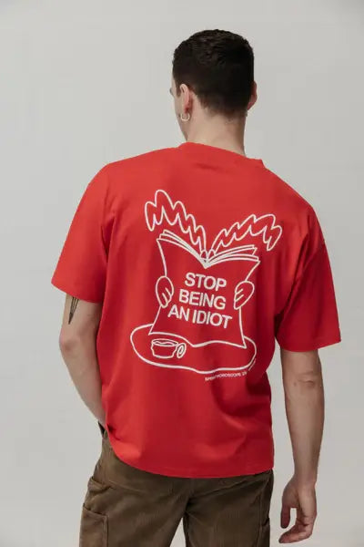 T-shirt oversize con stampa ironica in cotone biologico