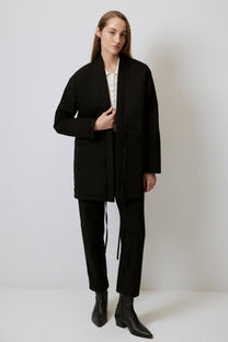 Cappotto in gabardine di cotone con tasche ampie