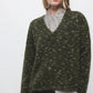 Maglione in maglia rasata con scollo a V