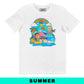 T-shirt unisex in cotone biologico con stampa Hawai Kawaii