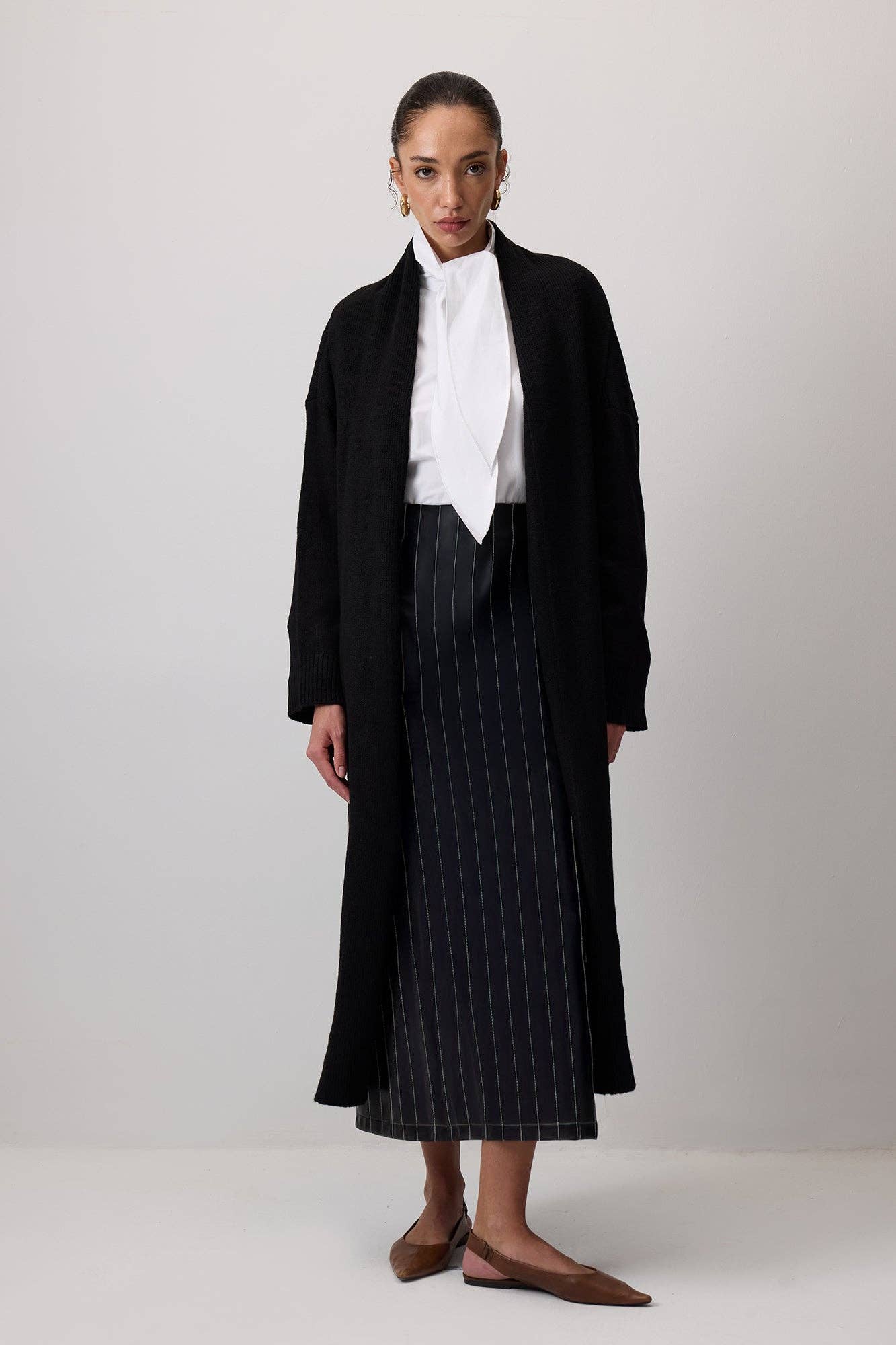Cardigan lungo in maglia