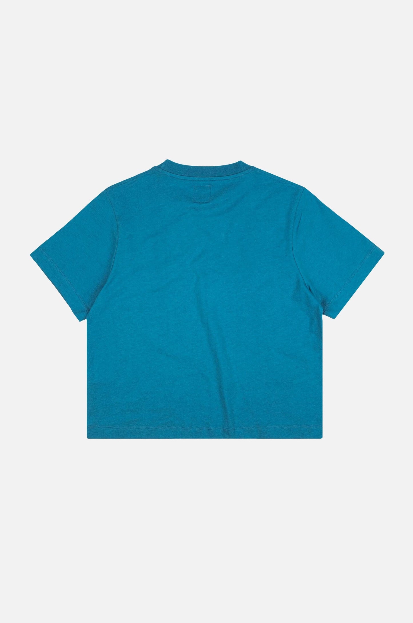 T-shirt essenziale donna blu mediterraneo in cotone biologico