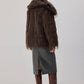 Cappotto corto in pelliccia sintetica