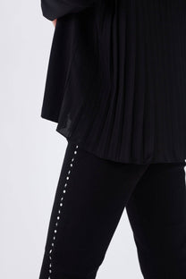 Pantaloni Skinny Neri con Borchie Laterali