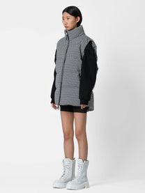Gilet regular pied de poule con logo