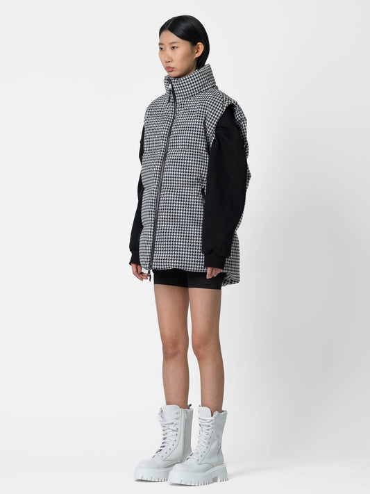 Gilet regular pied de poule con logo