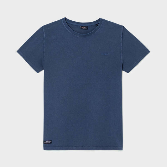 T-shirt in cotone organico tinta capo blu navy