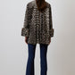 Camicia in cotone animalier leopardato con polsini statement