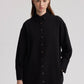 Camicia oversize effetto lino nera