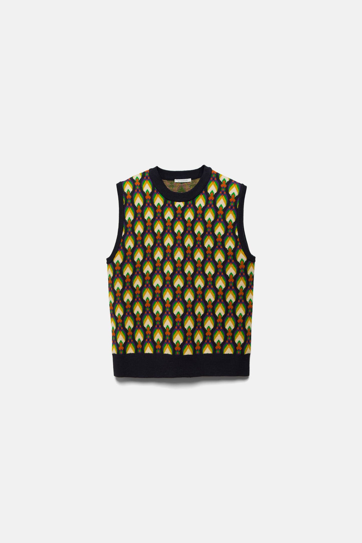 Gilet in maglia jacquard multicolor