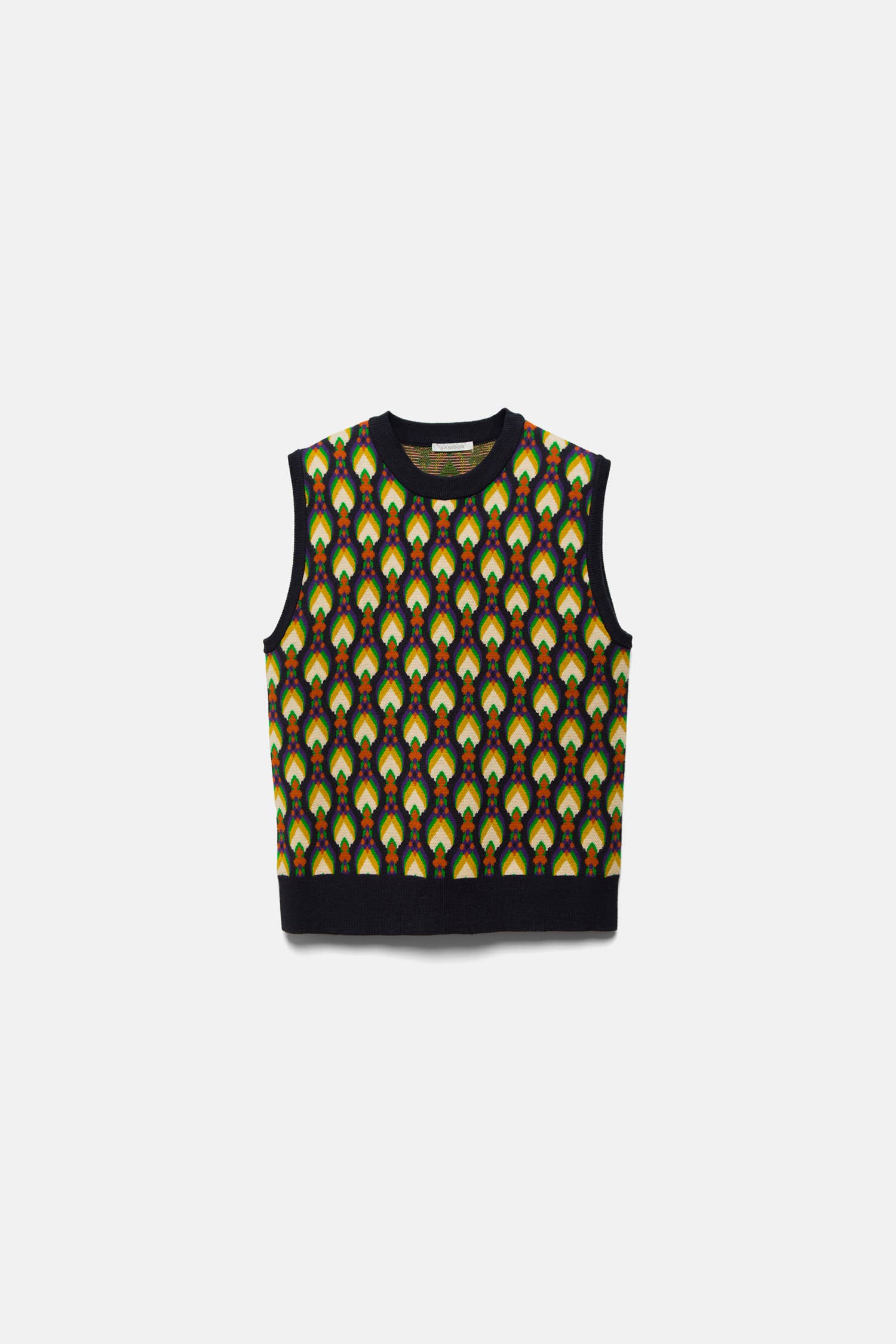 Gilet in maglia jacquard multicolor
