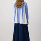 Camicia oversize a righe con inserti in chiffon