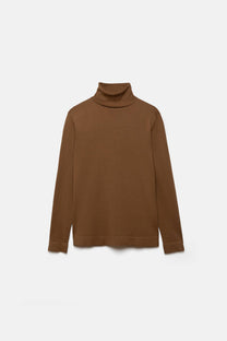 Maglione dolcevita a maglia rasata