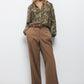 Blusa floreale con collo alla coreana