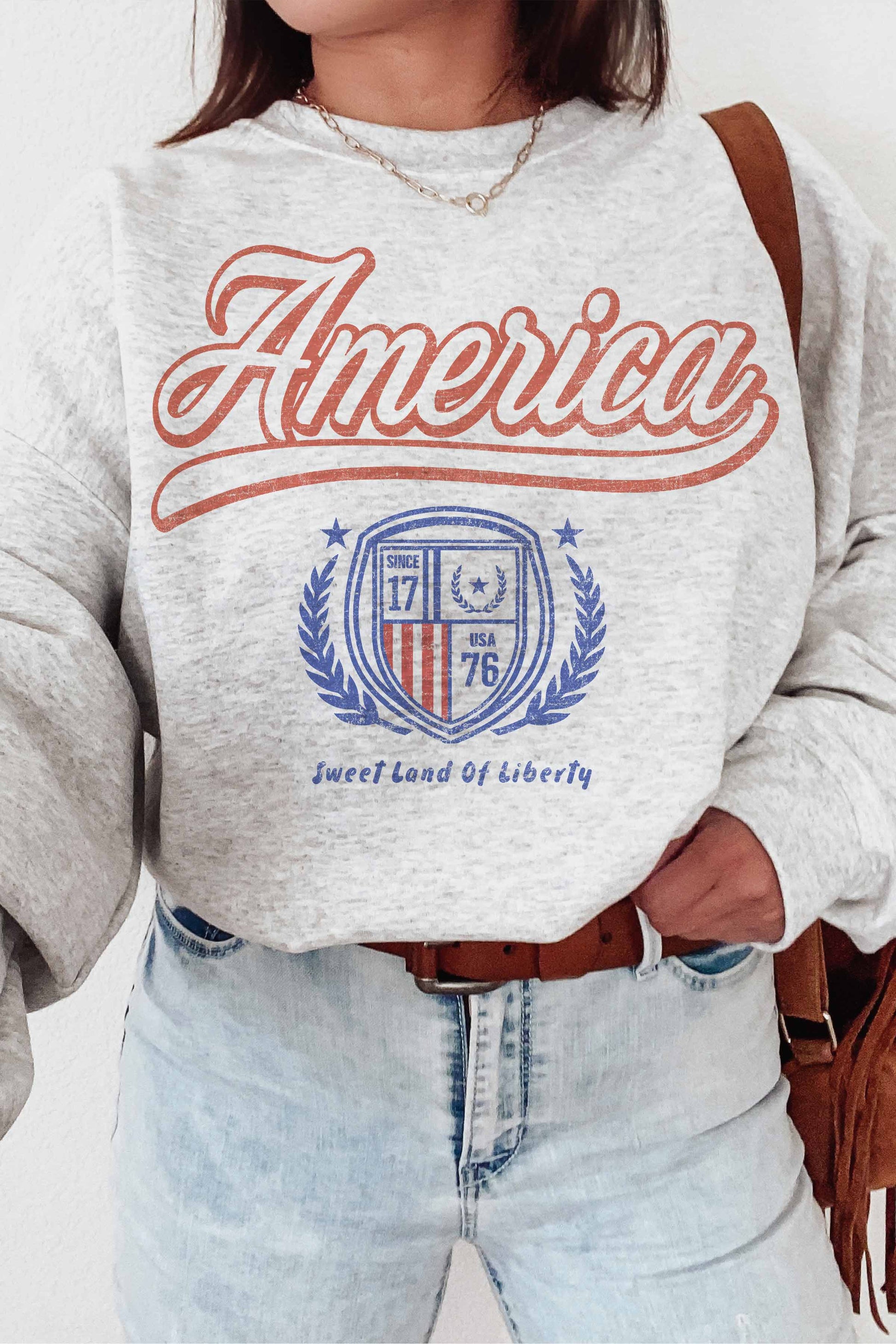 Felpa oversize America con stampa grafica