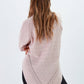 Maglione jacquard oversize rosa cipria