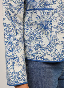 Giacca Shera indaco con stampa blu