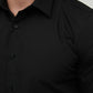 Camicia nera slim fit con collo francese
