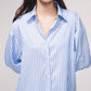 Camicia oversize a righe con bottoni