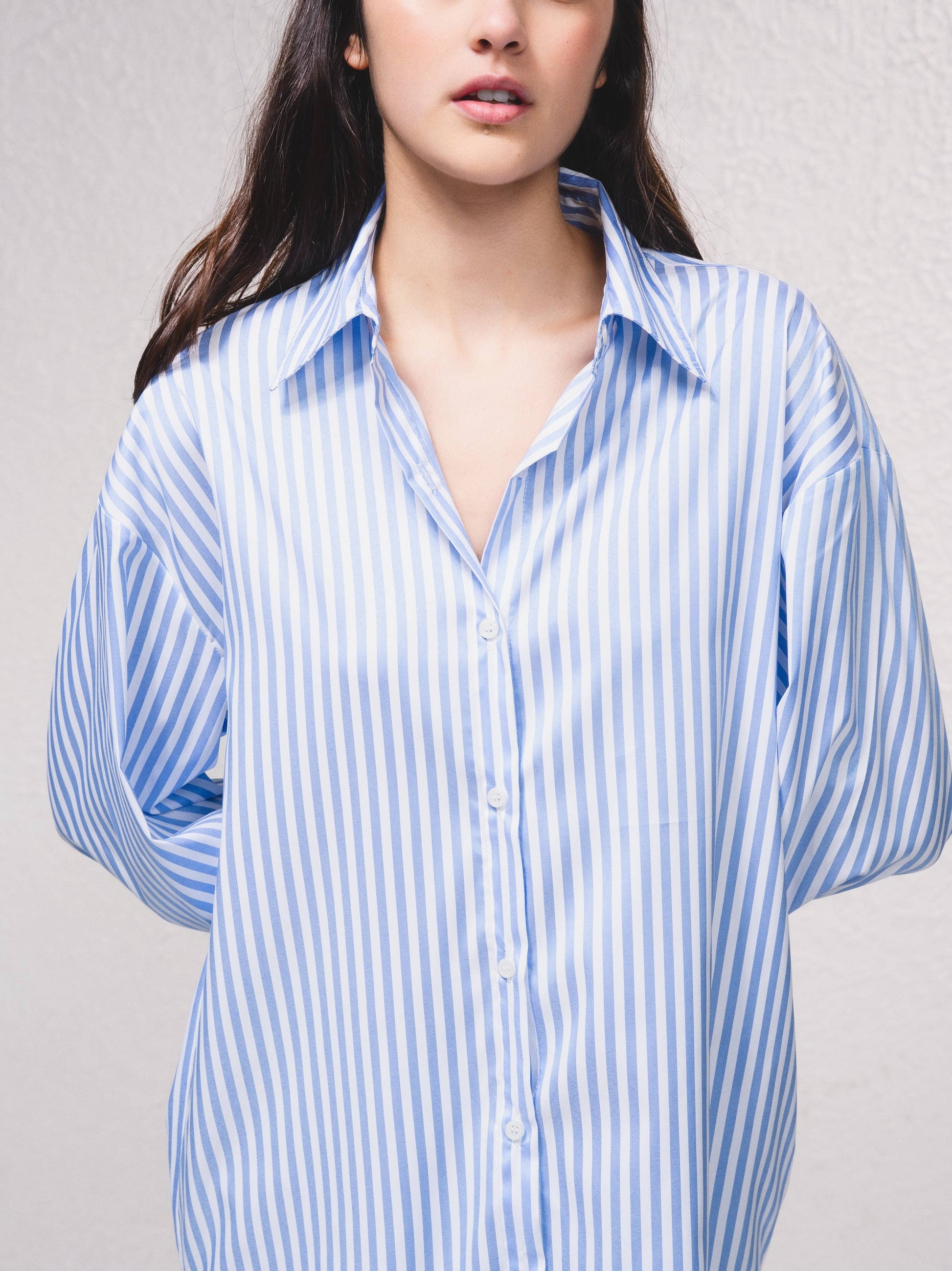 Camicia oversize a righe con bottoni