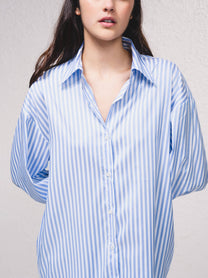 Camicia oversize a righe con bottoni