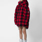 Parka tartan con logo e cappuccio staccabile