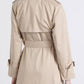 Trench lungo in gabardina doppiopetto da donna