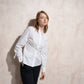 Tunica camicia bianca in cotone con taglio aderente