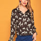 Camicia nera con stampa levrieri